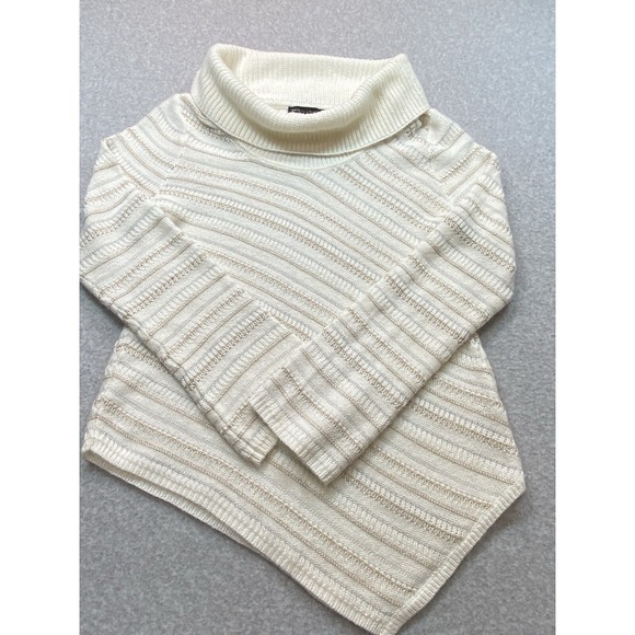 White House Black‎ Market Womens Sweater Medium Beige Casual Soft Oversized - Picture 5 of 12